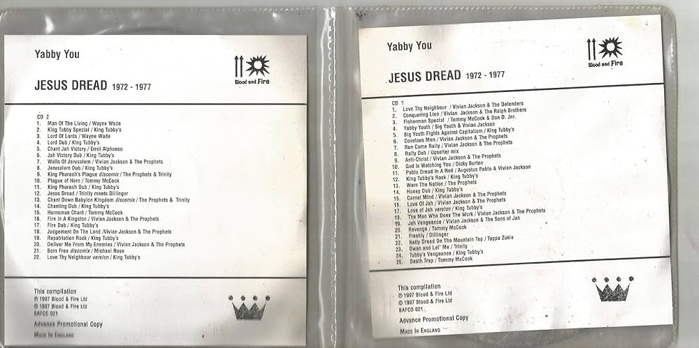 洋楽 Yabby You Jesus Dread 1972-1977 Yabby You Jesus Dread 1972-1977 Disc 1 '01 (Blood & Fire